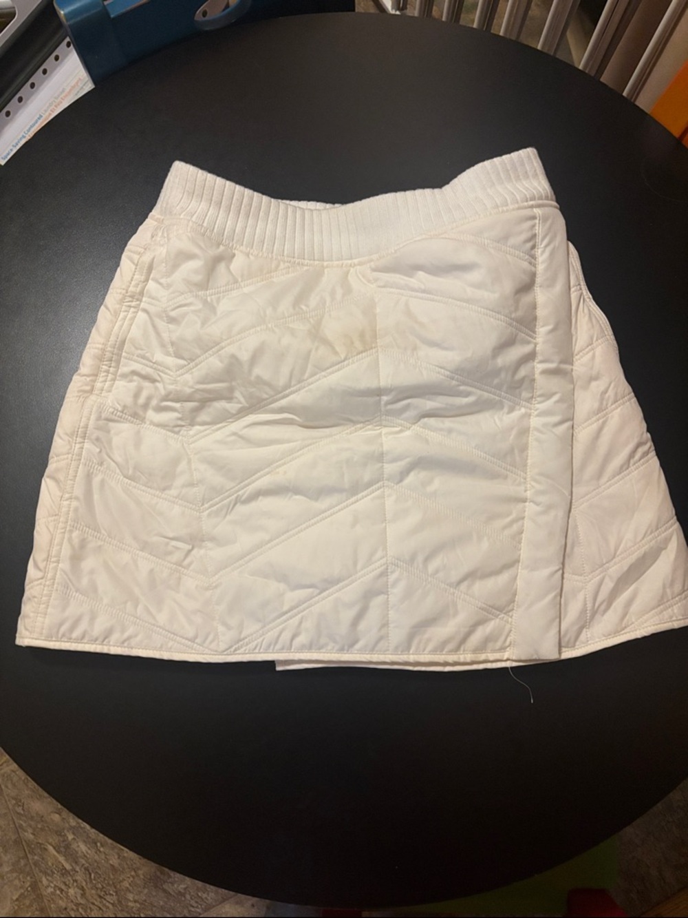 Prana Cream Quilted Mini Skirt